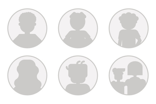 黑白六头像，男人，女人和家庭图片下载