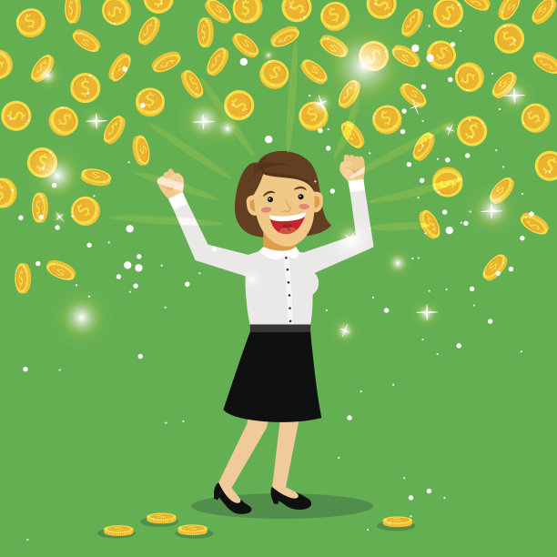 钱下雨，幸福女人图片下载