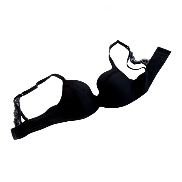 女性黑色蕾丝胸罩孤立在白色背景图片下载