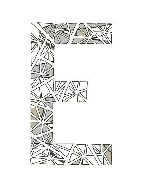 字母E花设计。图片下载