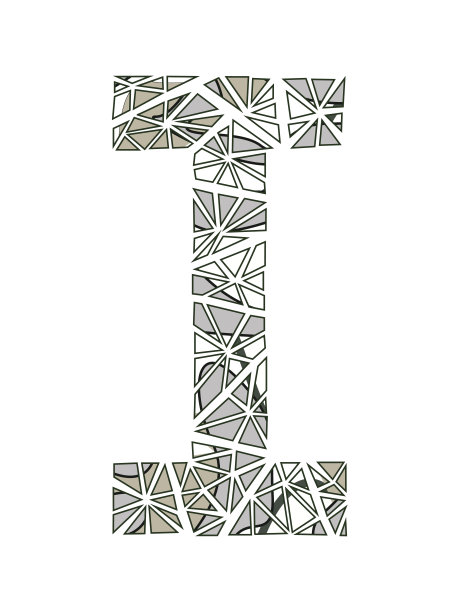 字母I花的设计。图片下载