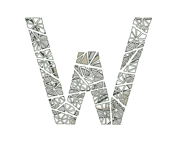 字母W花设计。图片下载