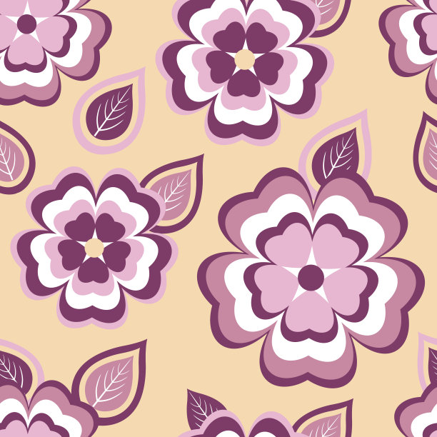 时尚无缝图案与樱花和树叶图片下载