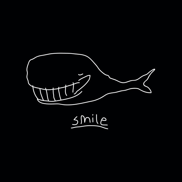 手绘鲸鱼矢量插图图片下载