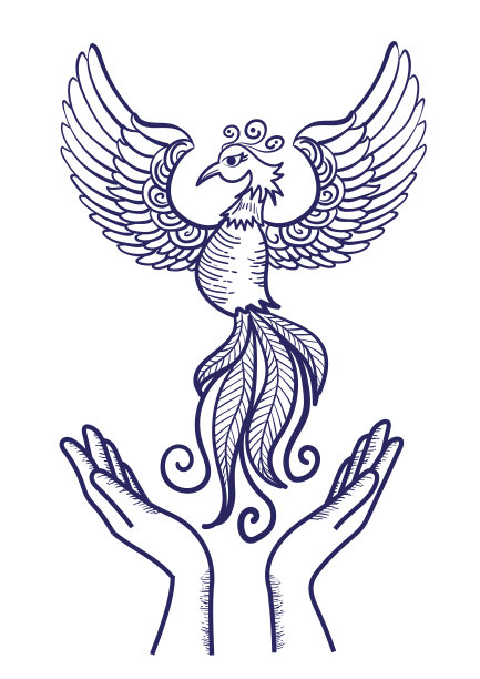 会飞的鸟复古线条艺术图片下载