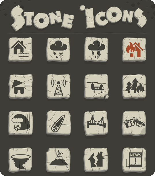 自然灾害图标集图片下载