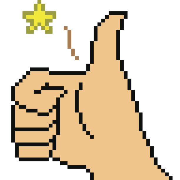 矢量像素艺术手势图片下载