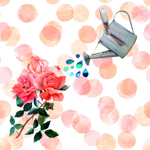 水彩玫瑰从照片可以与复制空间浇水图片下载