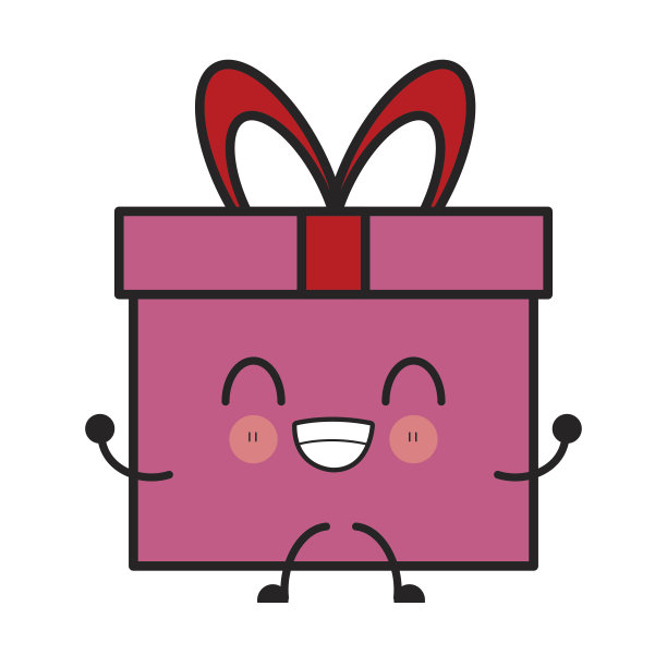 卡哇伊粉色礼盒包装蝴蝶结丝带装饰图片下载