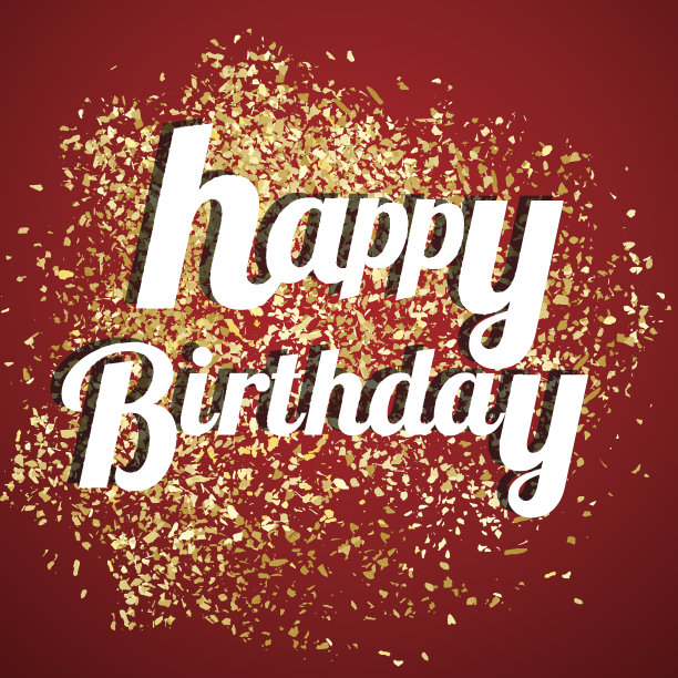 生日快乐印刷矢量设计贺卡和海报图片下载