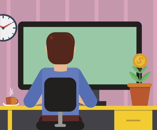 有大显示器的工作场所图片下载