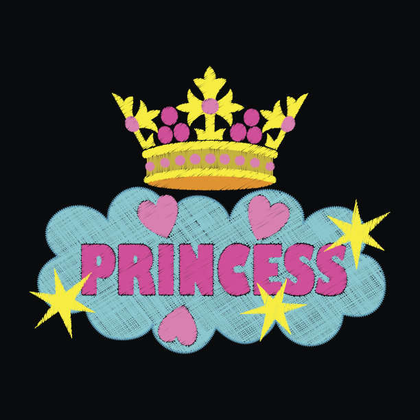 公主时尚刺绣图片下载