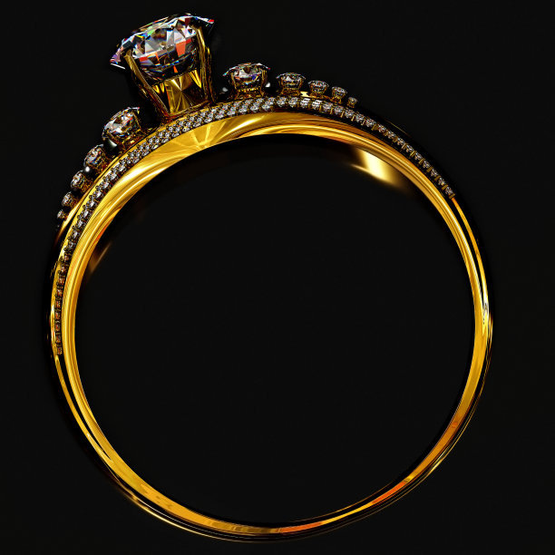 订婚金戒指与珠宝宝石。图片下载