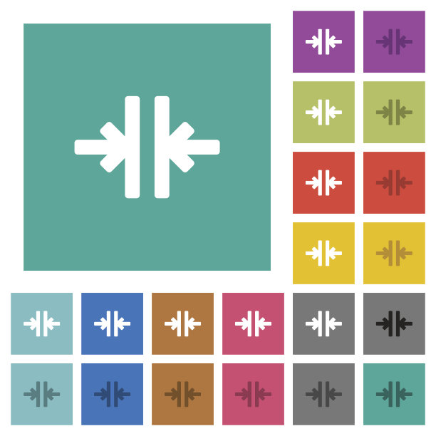 垂直合并工具方形平多色图标图片下载