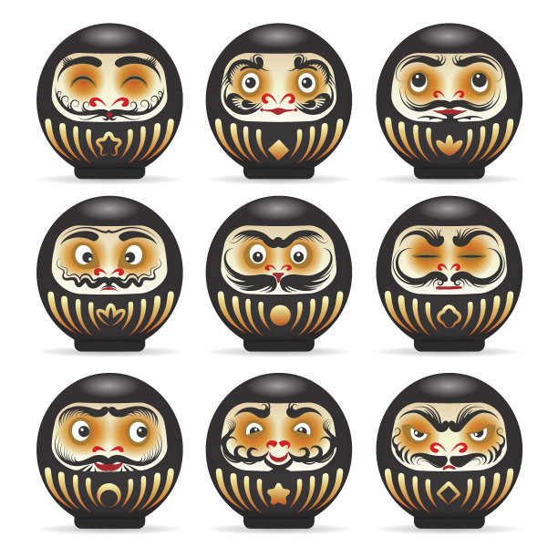 黑色情感达摩套娃图片下载