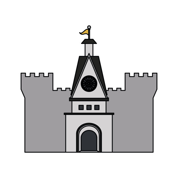 白色城堡图标形象图片下载