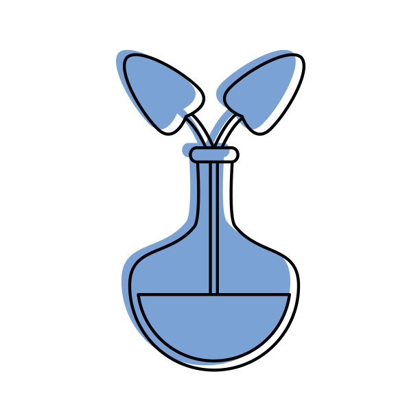 植物在圆形底烧瓶图标形象图片下载