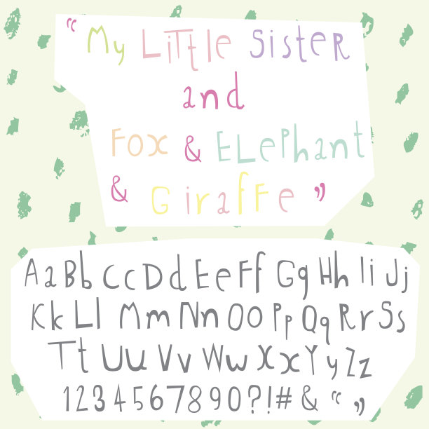 手绘涂鸦字体集图片下载