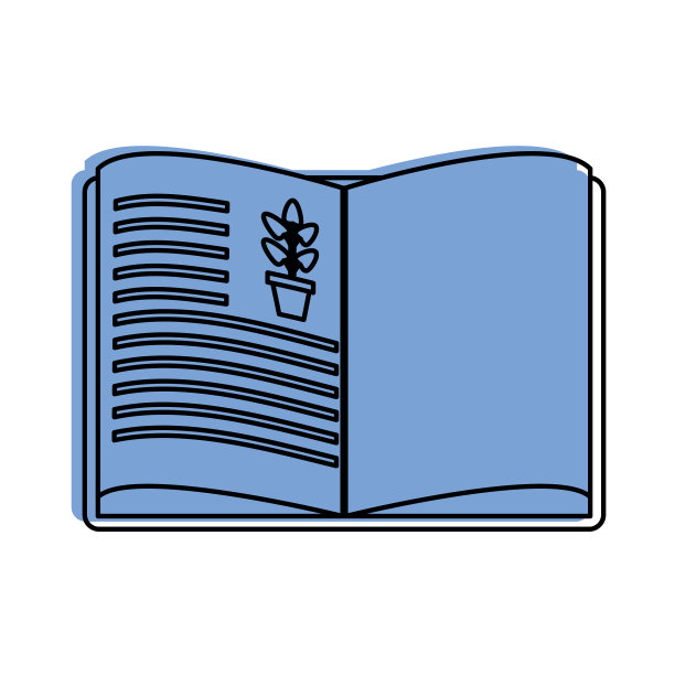 打开书与植物绘图科学有关的图标形象图片下载