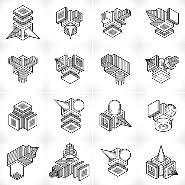 向量抽象形状集合。图片下载