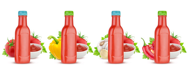 白色背景上孤立的番茄酱瓶图片下载