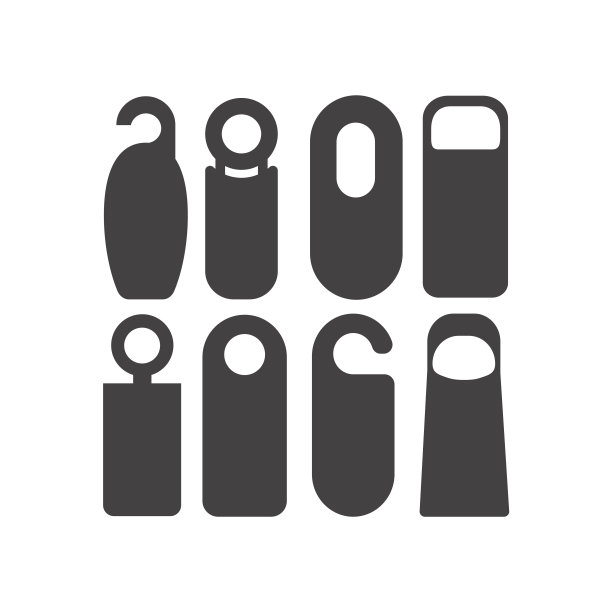 门把手在白色背景上设置隔离。衣架模型为您的设计。矢量图图片下载