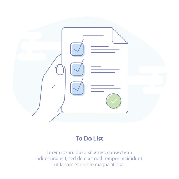 要做的清单，组织者，剪贴板和清单纸提醒在人的手-矢量插图。图片下载