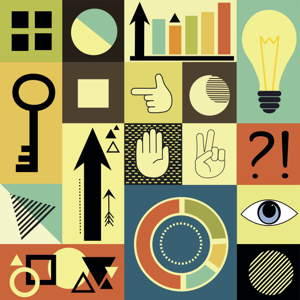 无缝抽象矢量几何彩色图案。图片下载