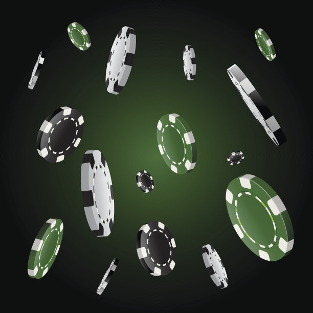 扑克筹码堆落在黑色背景图片下载
