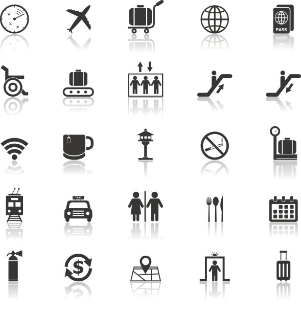 白色背景上的机场图标图片下载