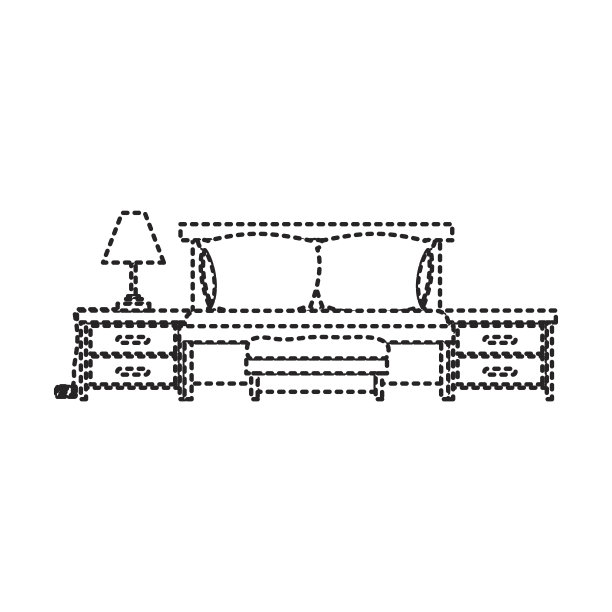 床头柜上点缀着白色背景的剪影图片下载