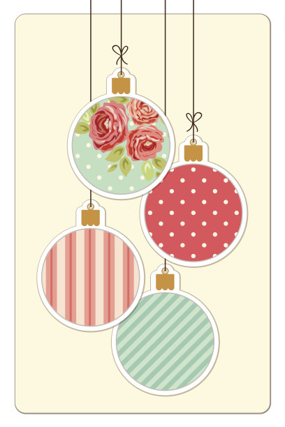 可爱的复古圣诞卡在破旧别致的风格图片下载