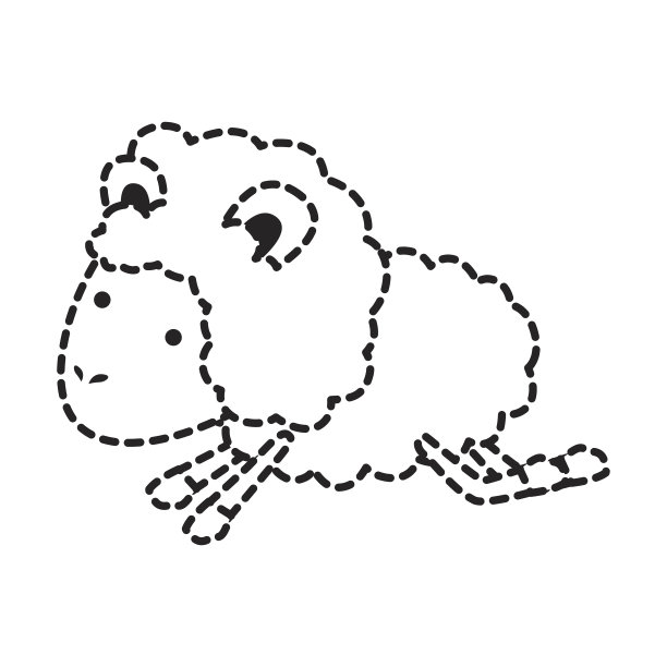 绵羊动物跳点剪影在白色的背景图片下载