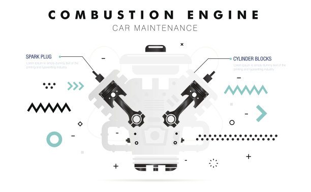 汽车服务。几何线组成。图片下载