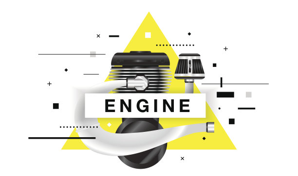 汽车服务。几何色线构成。图片下载