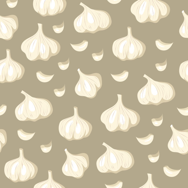 优雅的蔬菜蒜无缝图案图片下载