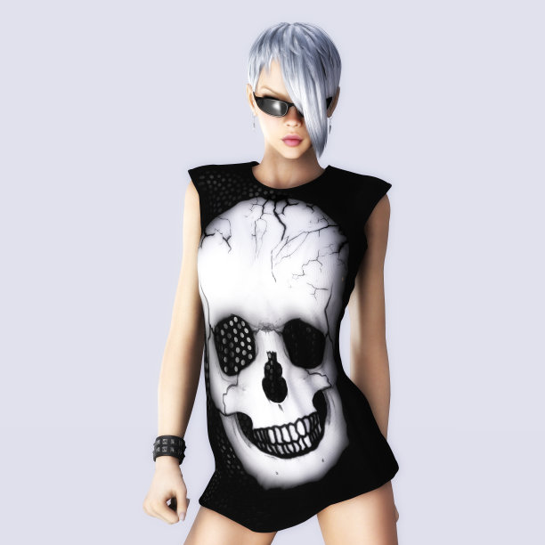 数字3D插图的一个有吸引力的女性图片下载