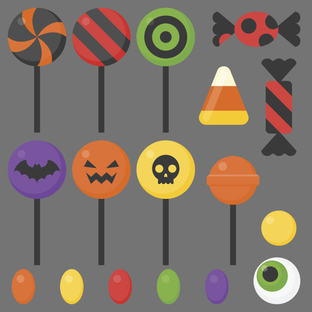 万圣节糖果，平面设计图标图片下载