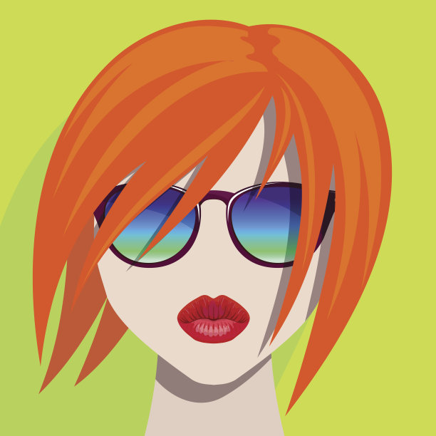 戴着假发和太阳镜的人体模型。彩色插图图片下载