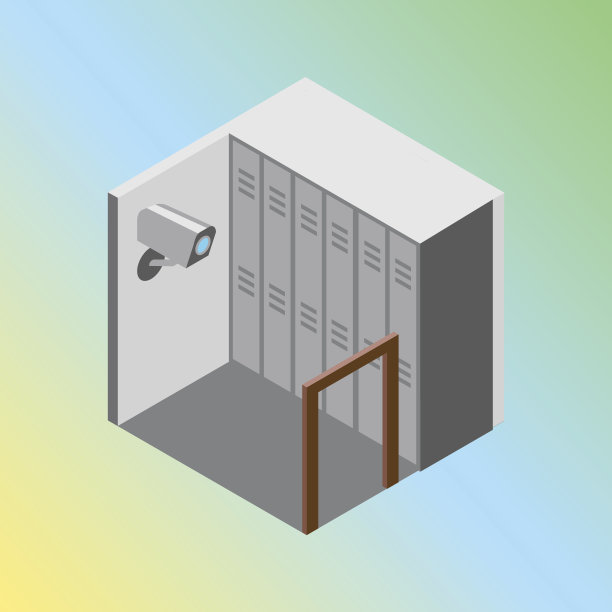 等距的旅舍储存室矢量插图图片下载