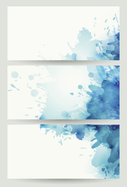三张banner，抽象标题带蓝色斑点素材图片