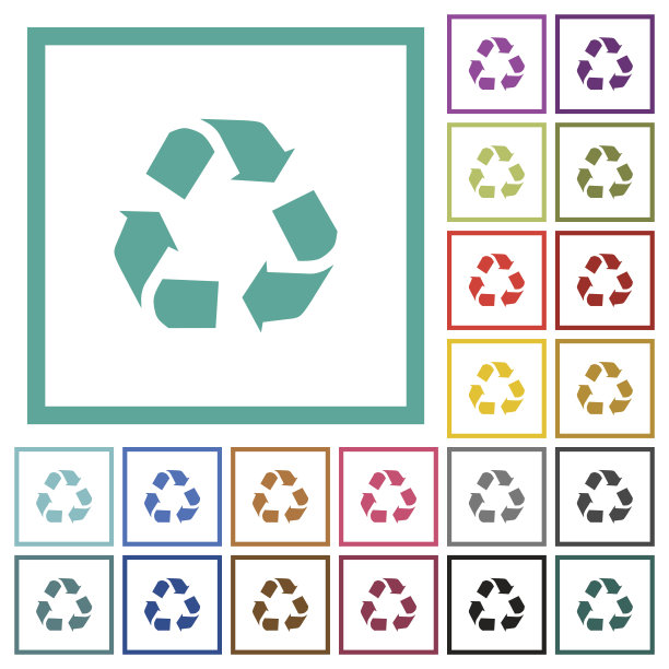使用象限框架回收平面颜色图标图片下载