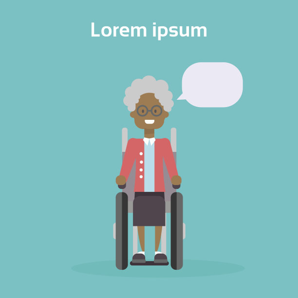 坐在轮椅上的老年妇女快乐的非裔美国残疾人老年女性微笑坐在轮椅残疾概念图片下载