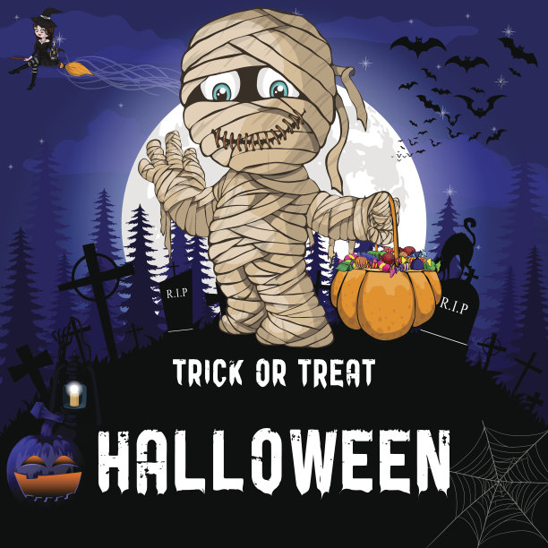 设计模板，有女巫，妈妈，南瓜和灯图片下载