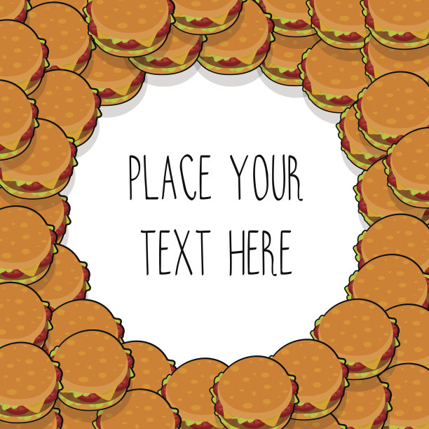 向量模板与许多汉堡包快餐业务。图片下载