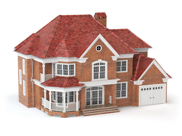 房子孤立在白色。房地产的概念。3 d图片下载