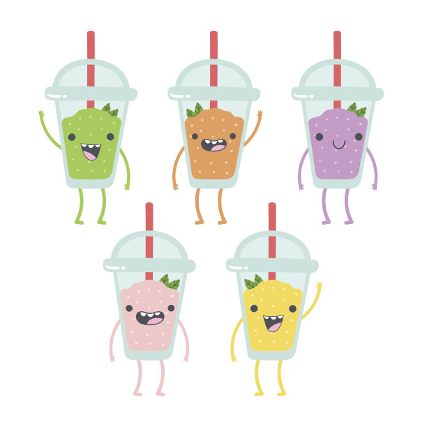 有趣的冰沙字符。图片下载