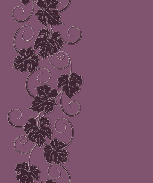 无缝背景与藤蔓。矢量无缝模式背景与葡萄在复古风格。图片下载