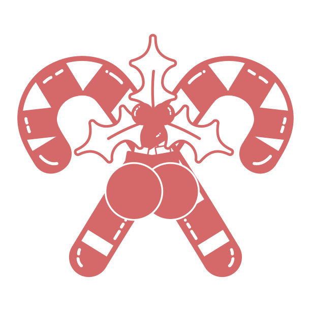 剪影糖果拐杖与球圣诞装饰图片下载