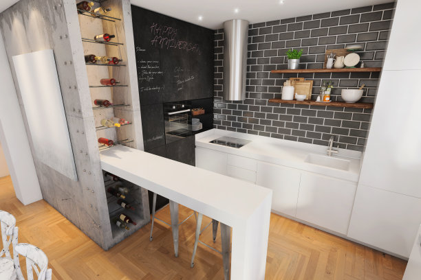 现代时尚的厨房内部图片下载